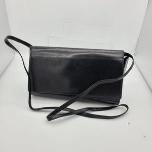 Charles Jourdan Vintage Black Leather Purse Clutch